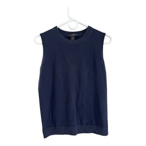 St. John Navy Blue Sleeveless Knit Shell Sleeveless Sweater Vest S